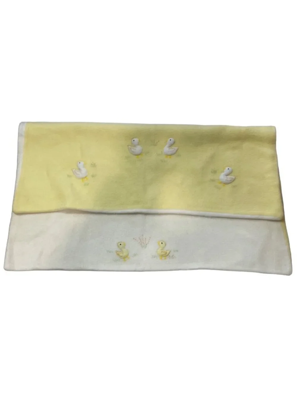 Vtg Baby Blanket Ducklings Appliqué 36